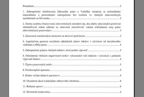 Memorandum o úprave pomerov v zdravotníctve-preambula
