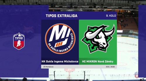 HK DUKLA Ingema Michalovce - HC MIKRON Nové Zámky 2:1 v 9. kole Tipos extraligy