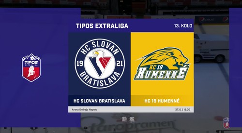 HC Slovan Bratislava - HC 19 Humenné 4:3 pp v 13. kole Tipos extraligy