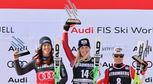 Hütterová po triumfe v super-G v Kvitfjelli žiarila