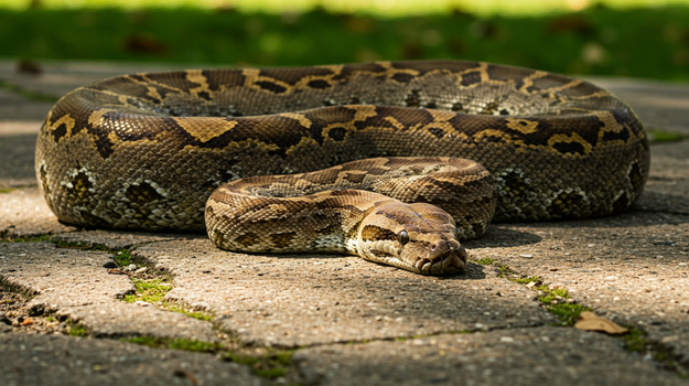 Na prechádzke so psom žena narazila na obrovského pytóna