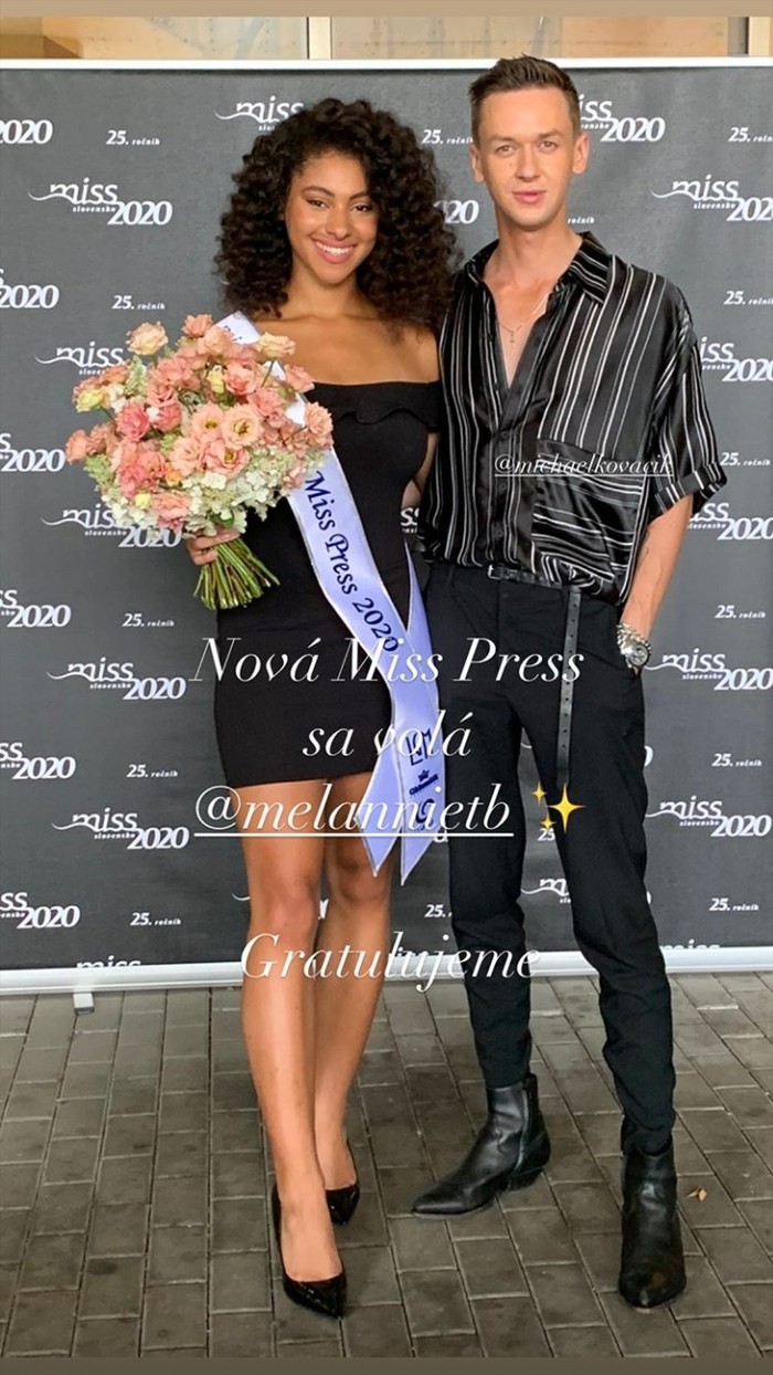 Miss Press 2020 - Melanie Theresa Beňková a riaditeľ Miss Slovensko Michael Kováčik