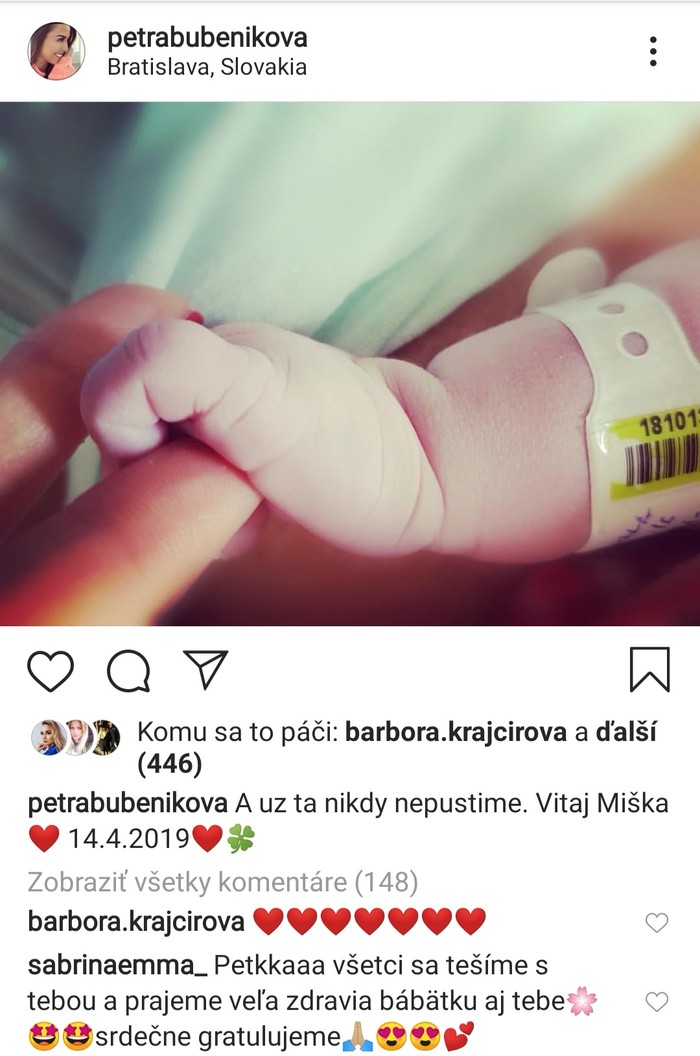 Petra Bubeníková a jej čerstvo narodená dcérka Miška