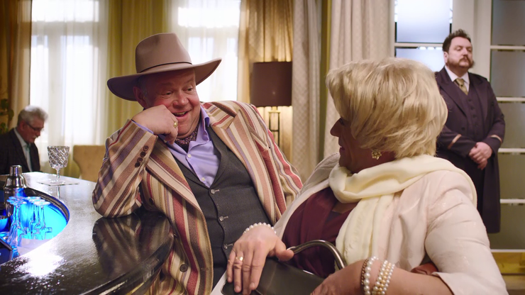 Richard Stanke prezlečený za ženu