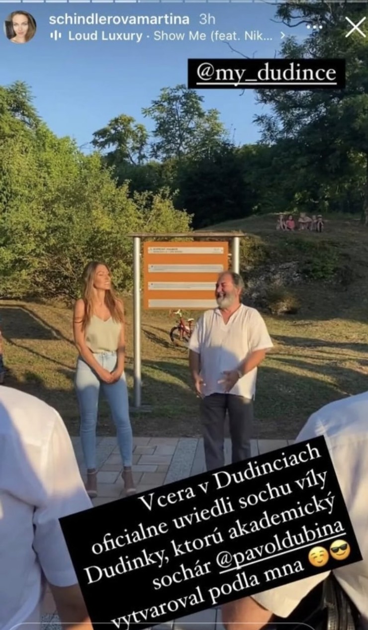 Martina Schindlerová na odhalení sochy