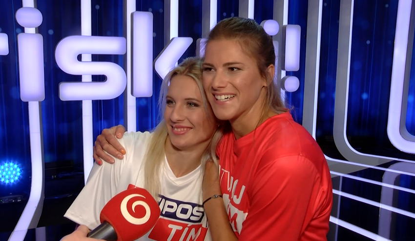 Danka Ledecká a Viki Forster predviedli v Riskuj! pravý športový výkon: Aha, ako sa podporujú!