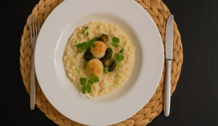 Citrónovo-tymiánové rizoto s hrebenatkami