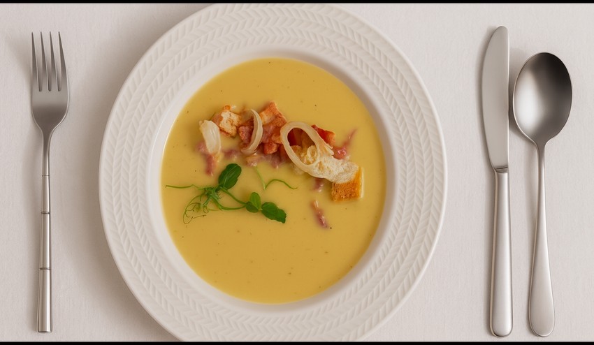 Hrachová krémová polievka zo žltého hrachu