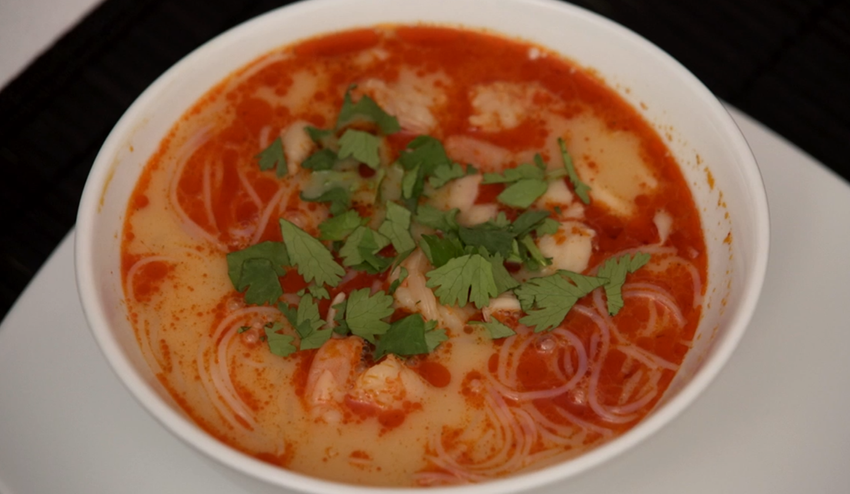 Polievka: Galangal a citrónová tráva = mňamka