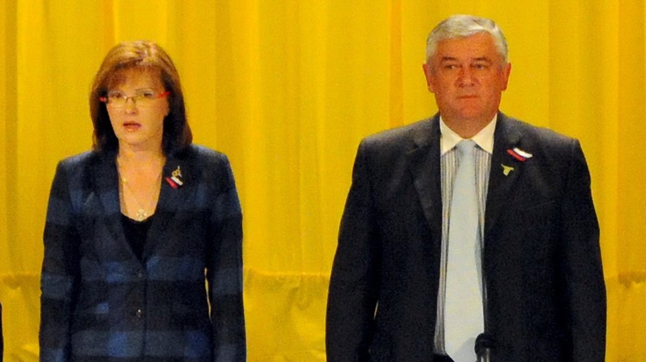 Slota a Belousová na sneme SNS 2010