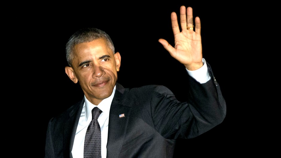 Barack Obama s rukou hore