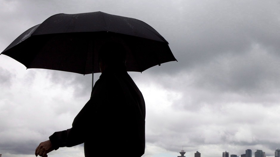 dáždnik muž silueta ilustračné foto