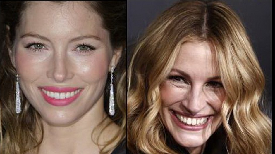 Jessica Biel a Julia Roberts, montáž, detaily