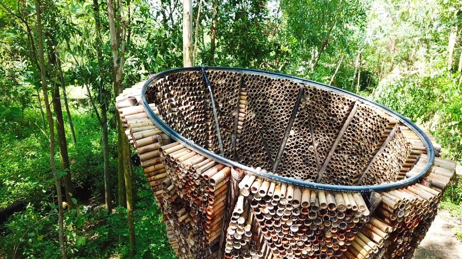 Bambusová chladiaca veža