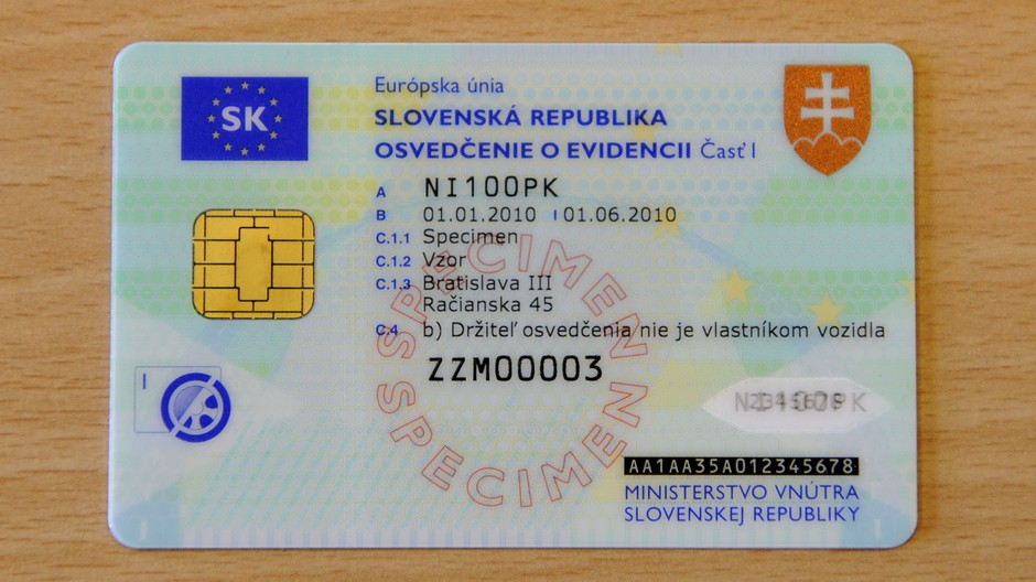 technicky preukaz z plastu, plus elektronicky cip