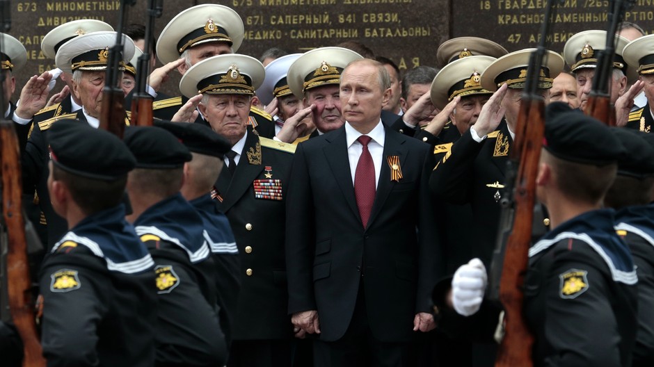 Vladimír Putin na oslavách v Sevastopole
