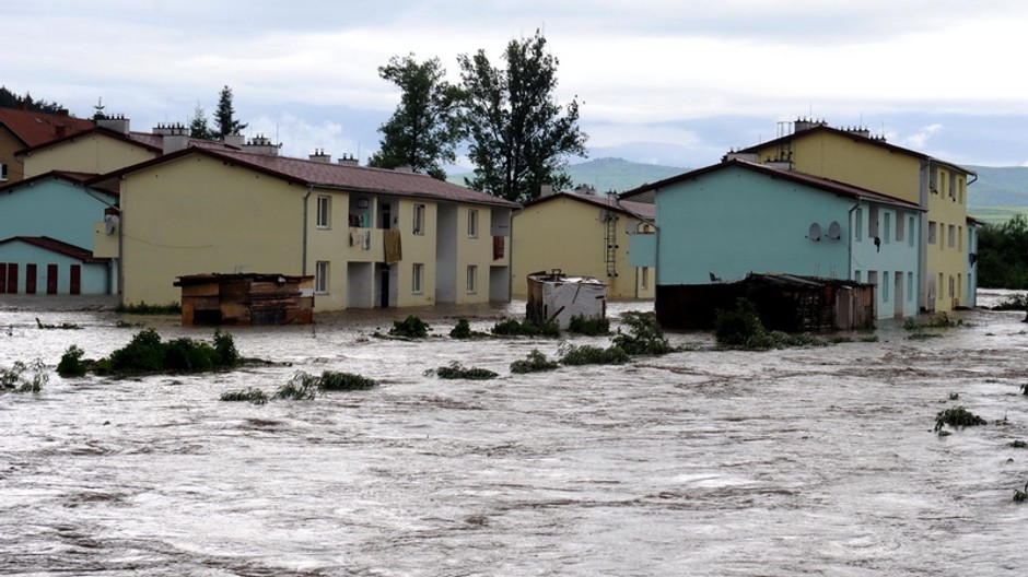 Levoča zaplavená ulica