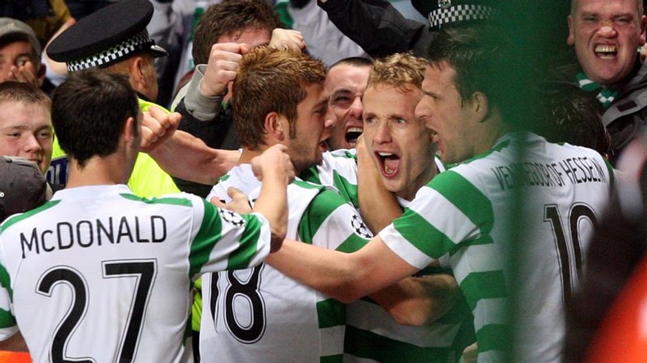 Celtic pri oslave gólu