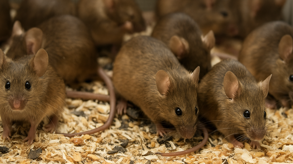 Skupina myší v uzavretom priestore ako vizualizácia behaviorálneho kolapsu v experimente Universe 25.