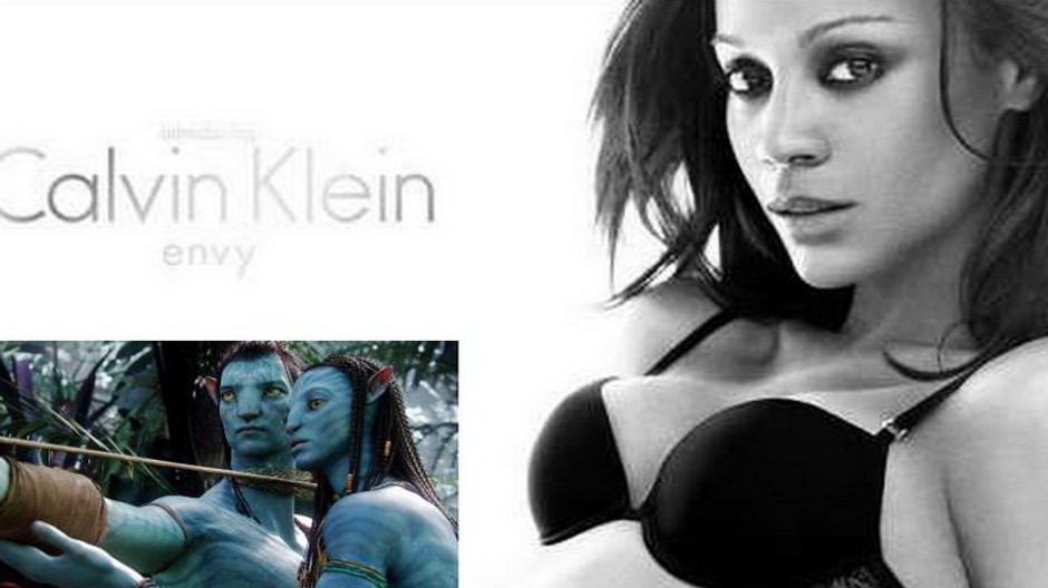 Zoe saldana pre Calvin Klein, Pandora z Avataru, montáž, koláž