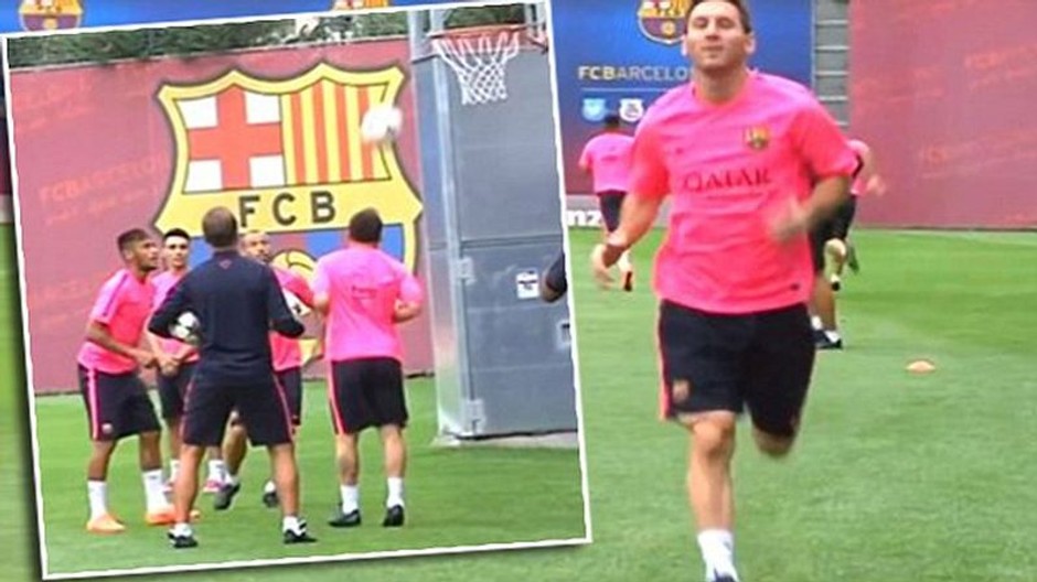 Neymar Messi hlavičky