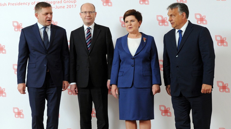 Varšava-summit V4 Fico Sobotka Szydlo Orbán