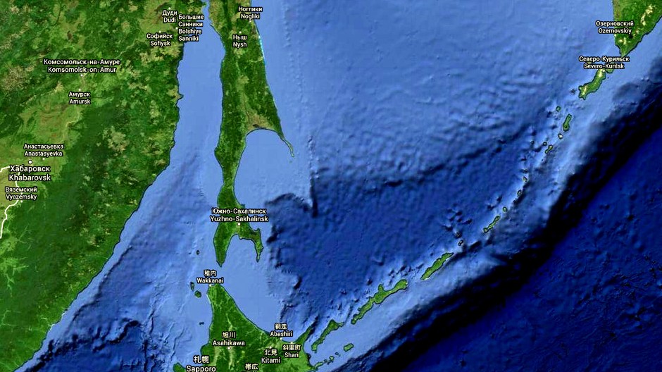 Kurilské ostrovy, mapa