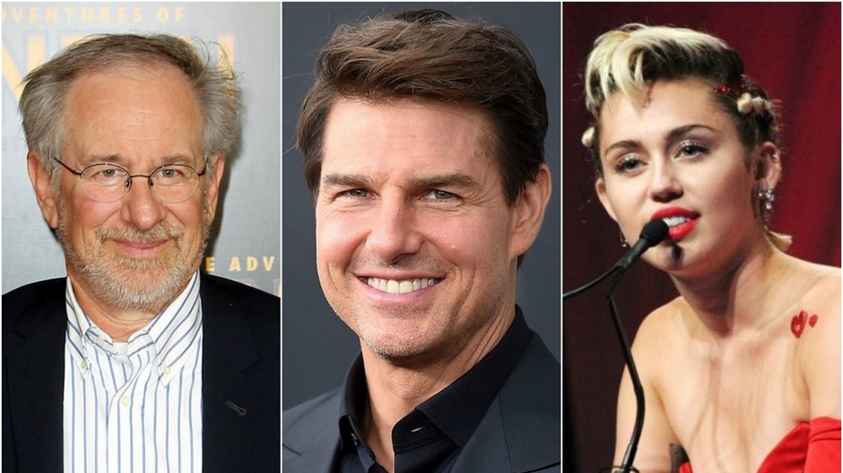 Steven Spielberg a Tom Cruise a Miley Cyrus
