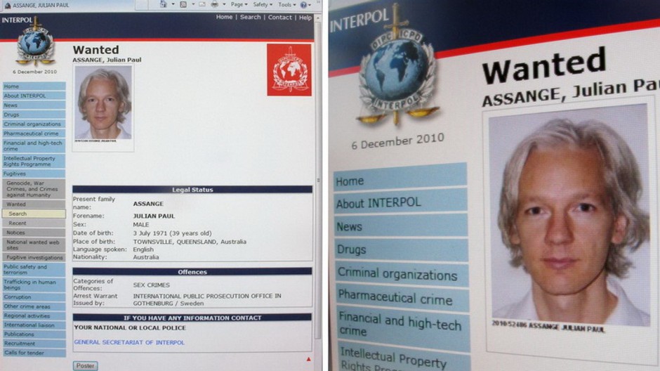 Identita Julian Assange, wanted