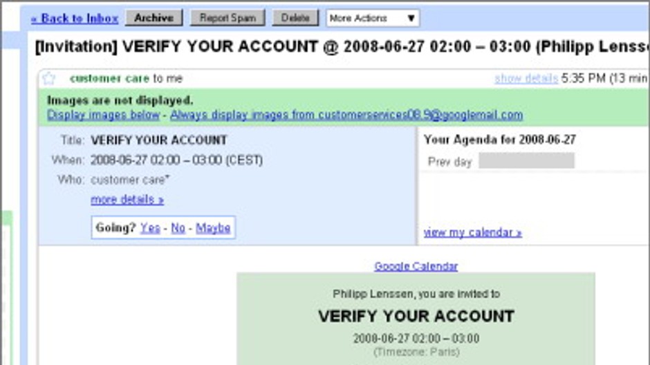 google gmail phishing