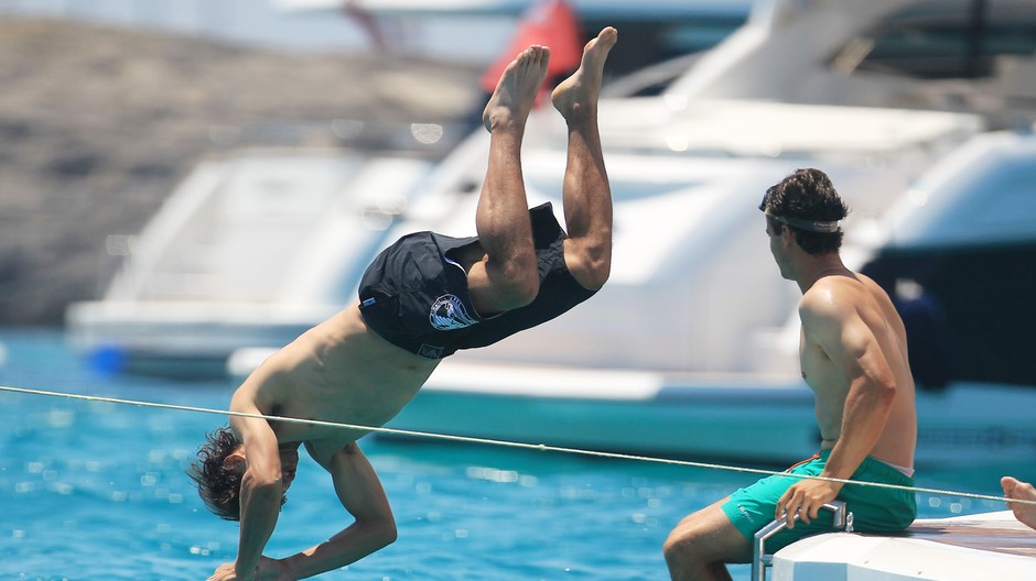 Nadal  užíva si dovolenku na jachte