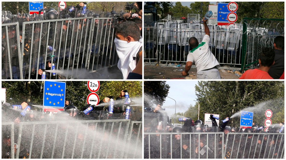 Policajti použili proti migrantom slzný plyn