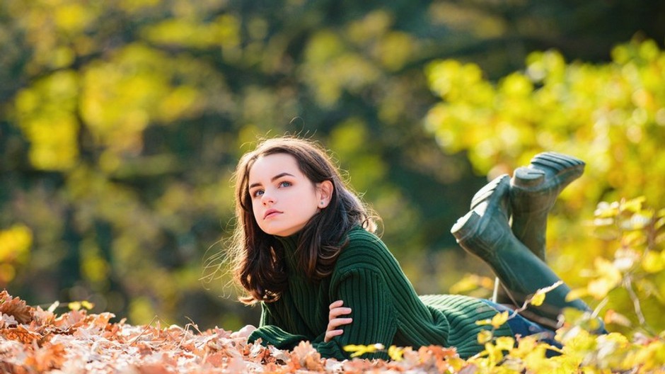 žena, jeseň