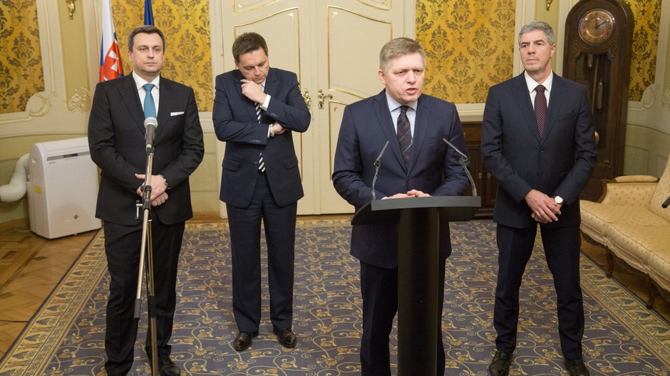 Fico, Bugár, Danko, Kažimír tlačovka 