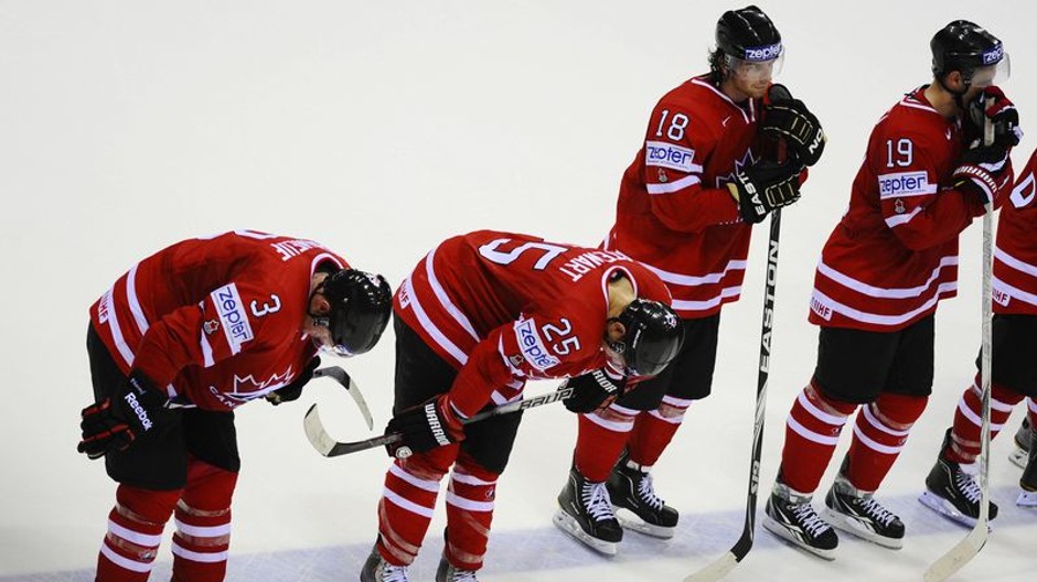 Hokejisti Kanady po neúspechu na MS