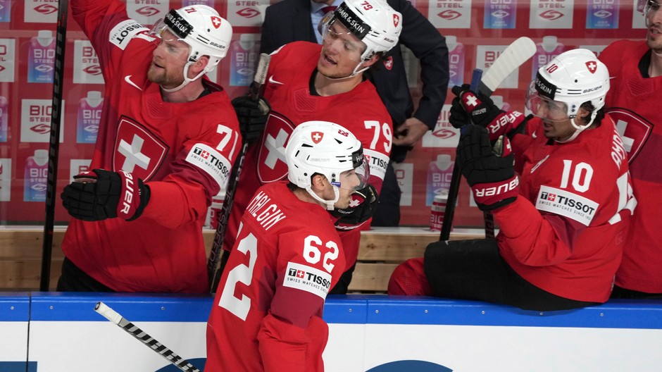 Švajčiarsko, radosť, MS v hokeji 2023