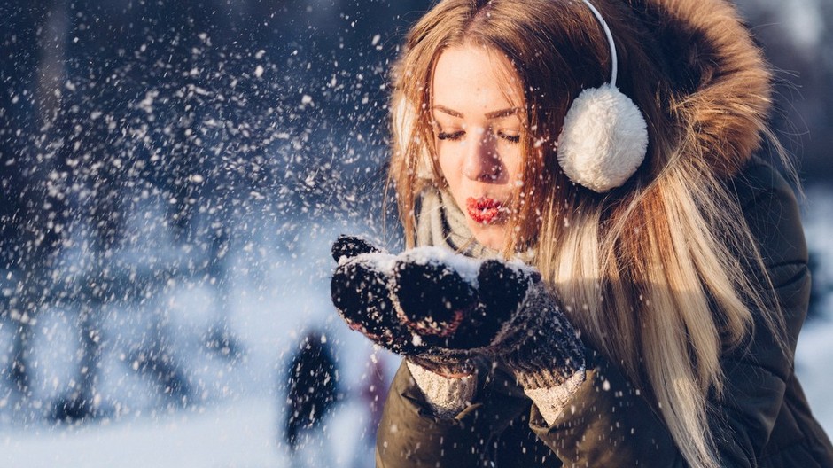 zima, žena