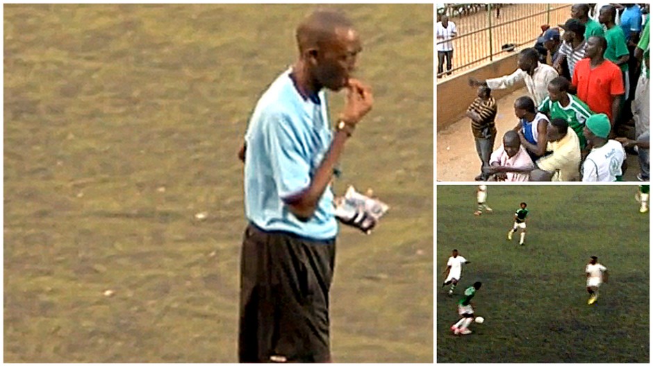 koláž papanie rozhodca futbal