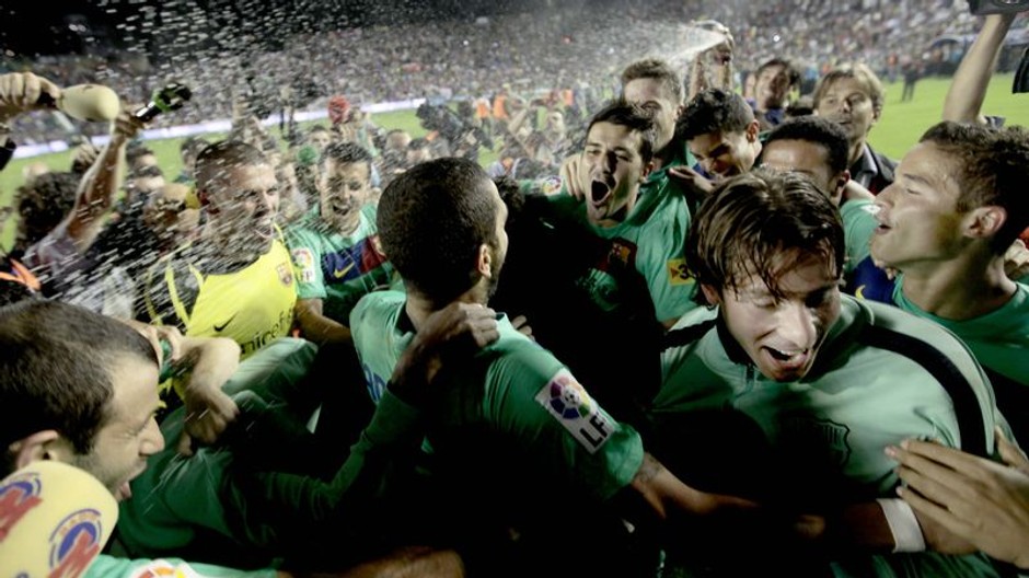 Barcelona oslavuje titul