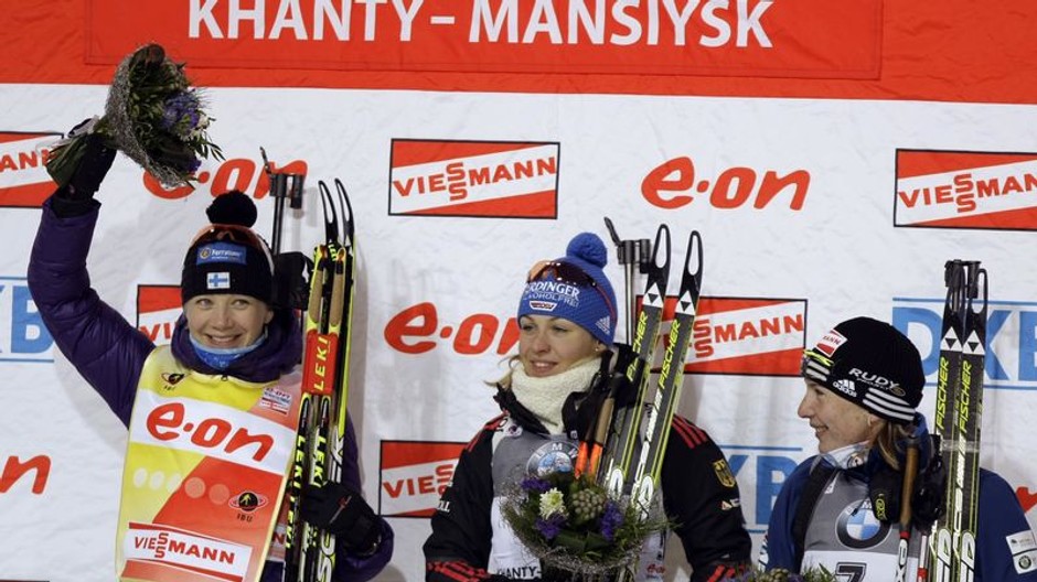 Kaisa Makarainenová na stupni víťaziek