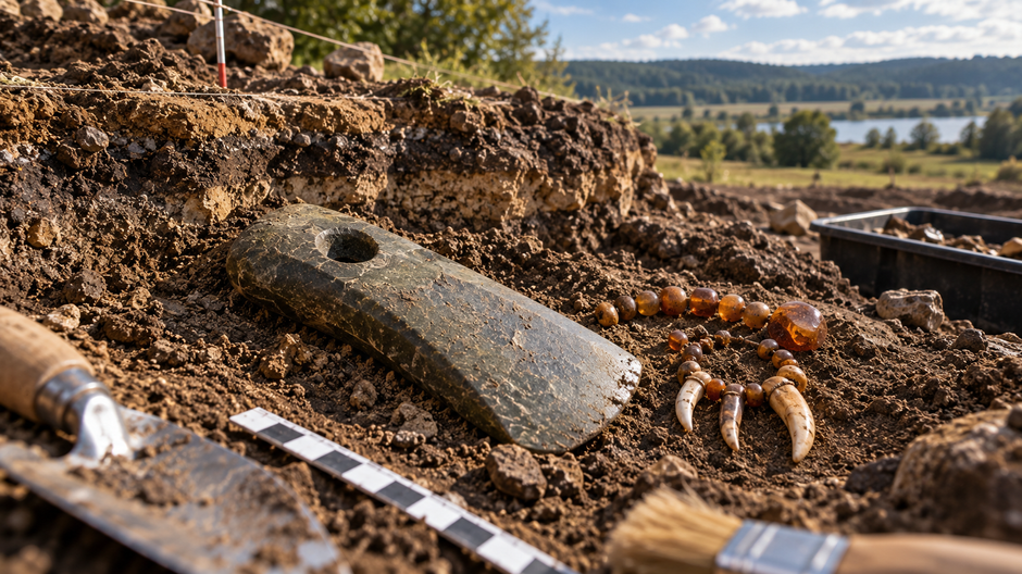 Archeologický nález z doby kamennej objavený počas vykopávok v Poľsku.
