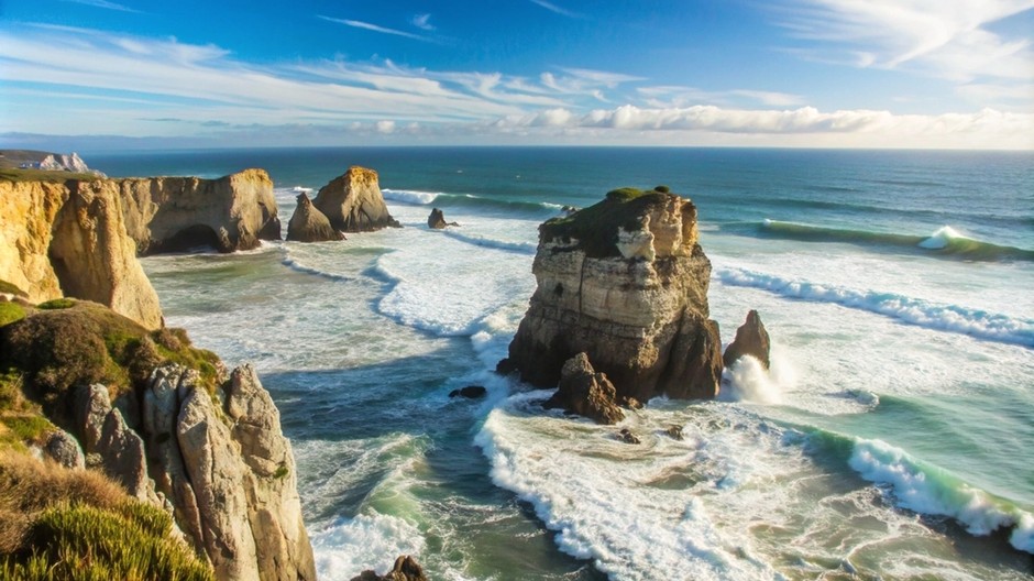 dramatic-sea-stacks-crashing-waves-sunny-day