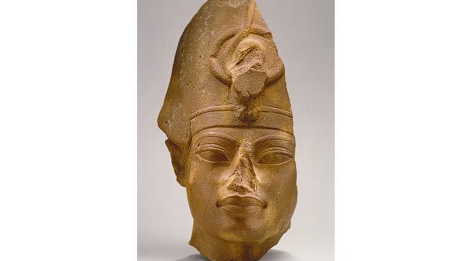 socha, hlava amenhotepa iii, egyptskeho faraona