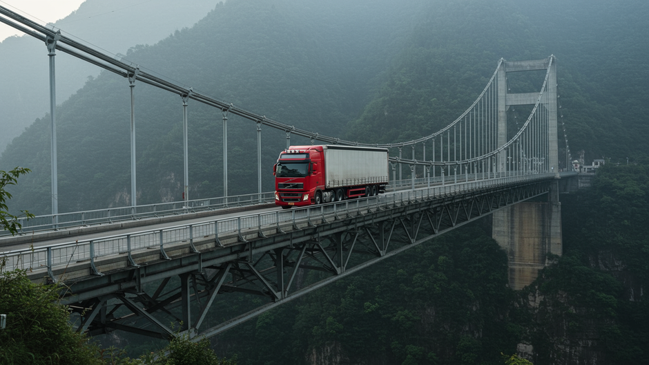 Nákladné auto na moste