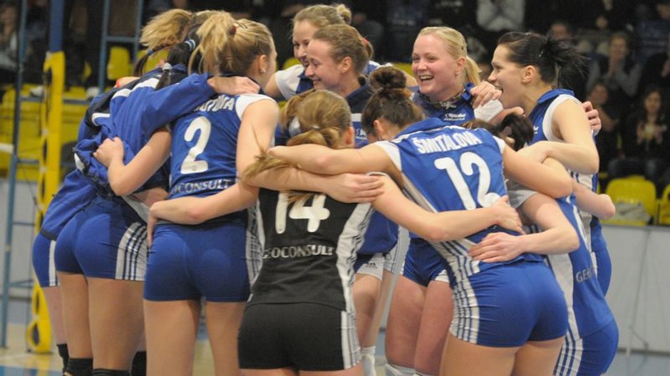 Radosť hráčiek VK Doprastav Bratislava