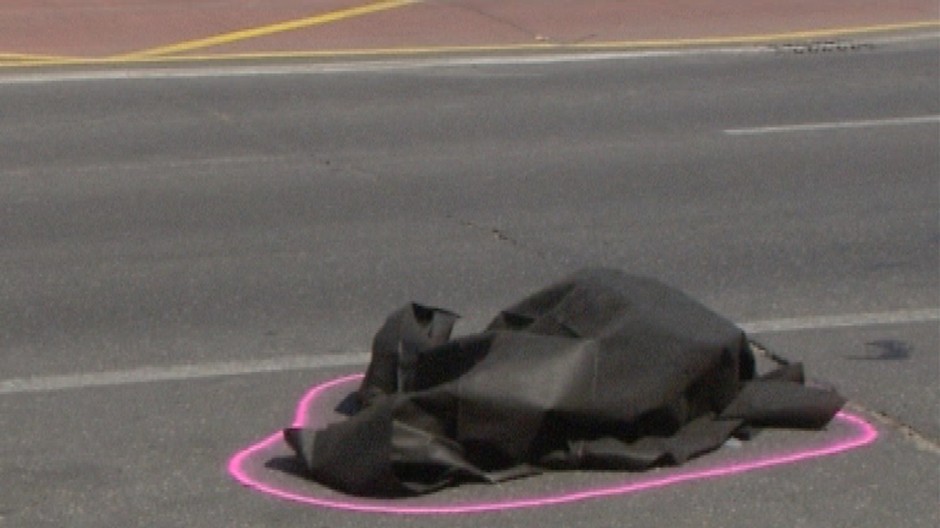 mrtvola v igelite na ceste