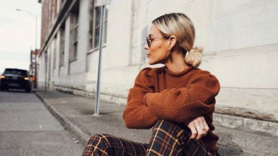 jesenná móda, kockované nohavice