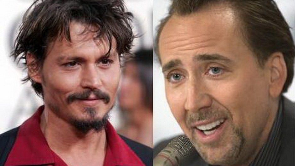 Johnny Depp a Nicolas Cage, montáž
