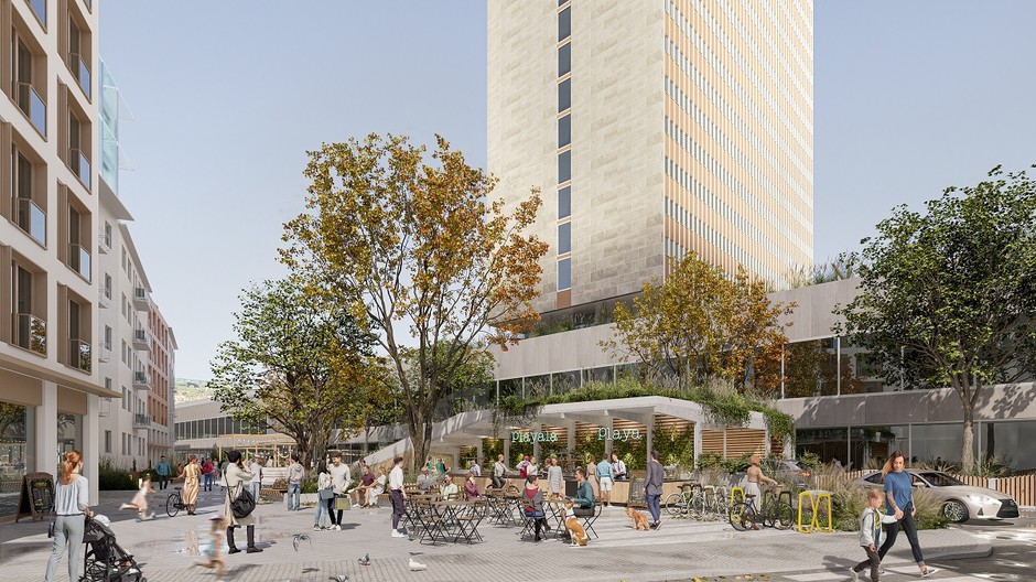 Vizualizácia verejného priestoru_Námestie umelcov a budova bývalého Hotela Kyjev_zdroj_LORDSHIP