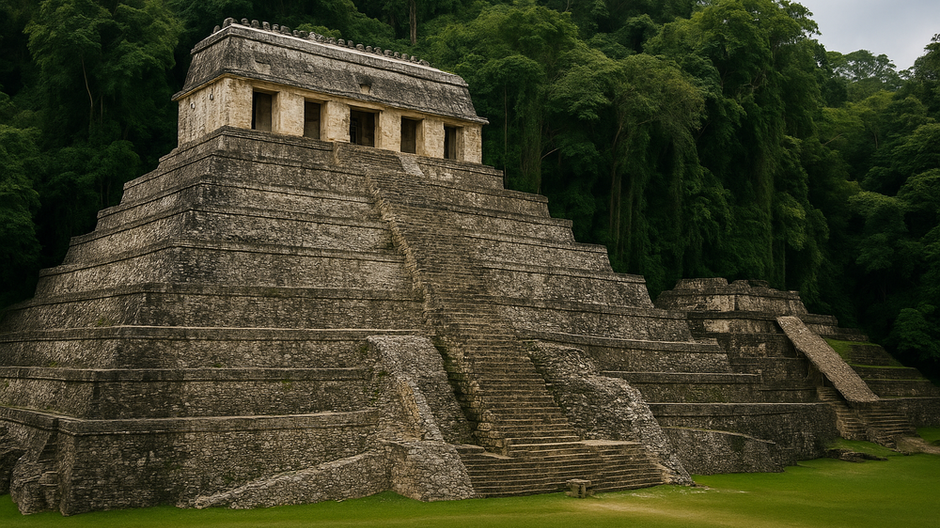 Pohľad na novoobjavený tajný chrám Mayov v Palenque ukrytý v džungli